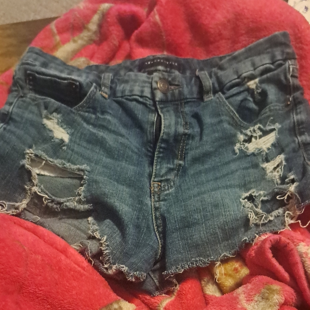 Distressed Denim Shorts